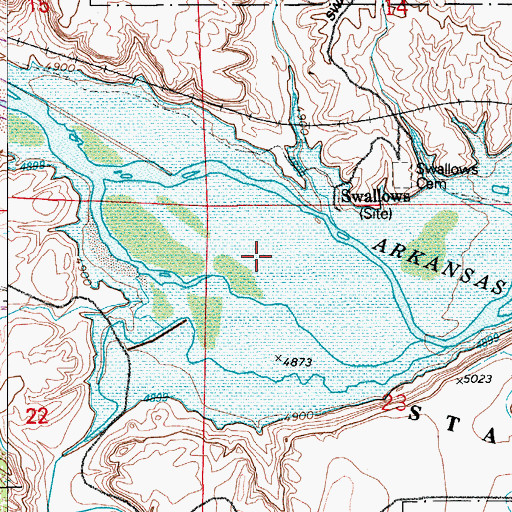 Topographic Map of Rush Creek, CO