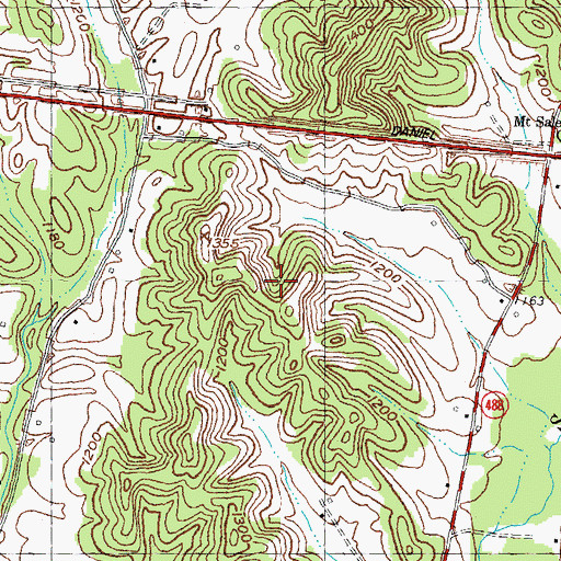 Topographic Map of Bush Division, KY