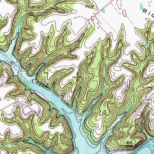 Topographic Map of Campbellsville Division, KY