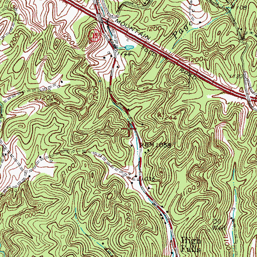 Topographic Map of Campton Division, KY