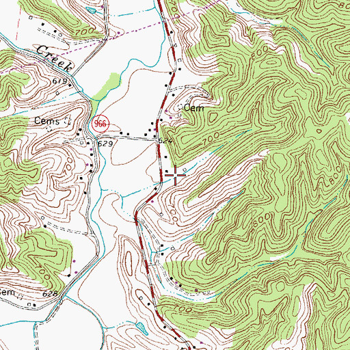 Topographic Map of Cannonsburg Division, KY