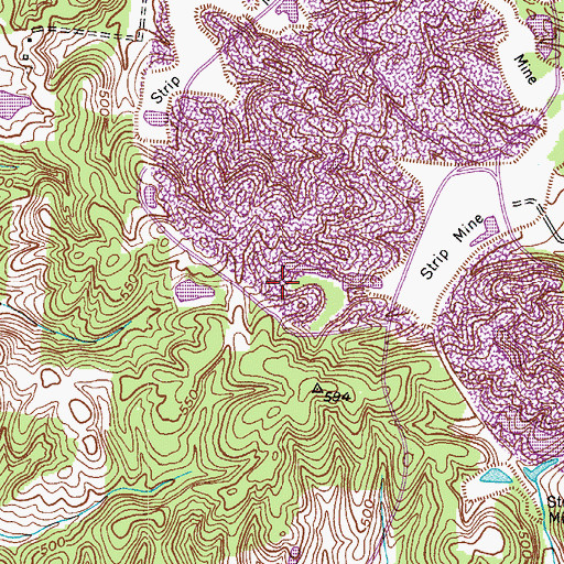 Topographic Map of Centertown Division, KY