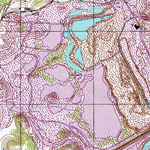 Topographic Map of Central City Division, KY