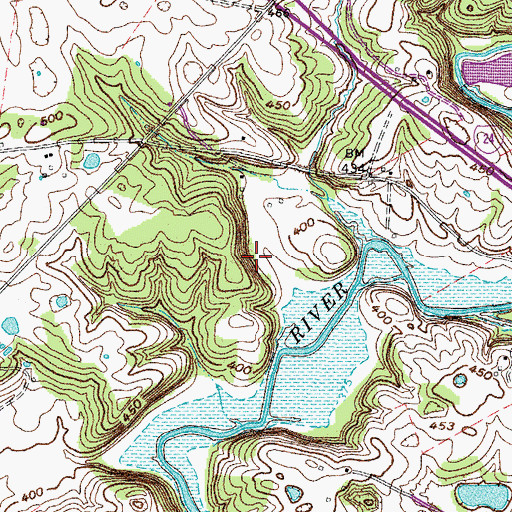 Topographic Map of Cerulean Division, KY
