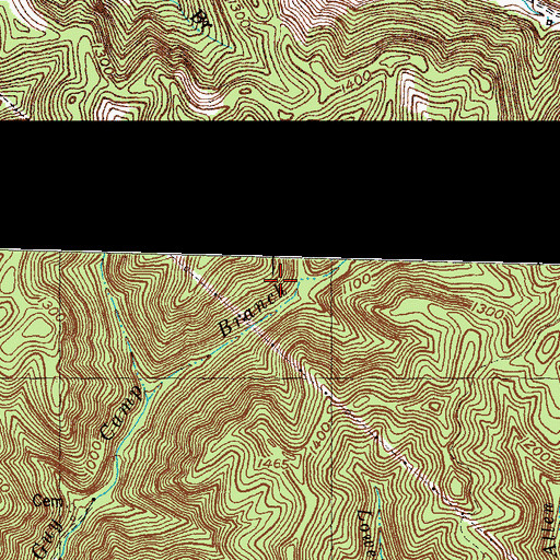 Topographic Map of Cowcreek Division, KY