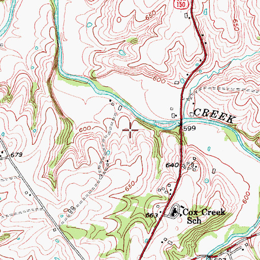 Topographic Map of Coxs Creek Division, KY
