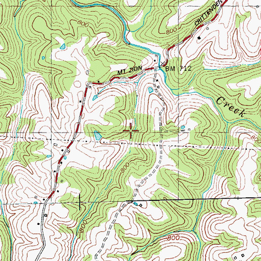 Topographic Map of Crittenden Division, KY