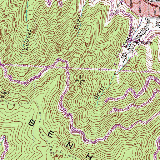 Topographic Map of Cumberland Division, KY