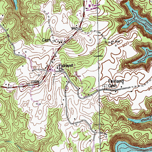 Topographic Map of Cumberland City Division, KY
