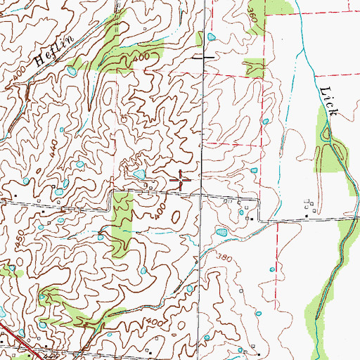 Topographic Map of Cunningham Division, KY