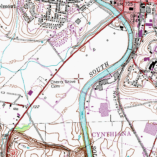 Topographic Map of Cynthiana Division, KY