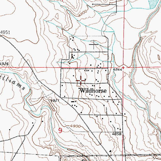 Topographic Map of Wild Horse, CO