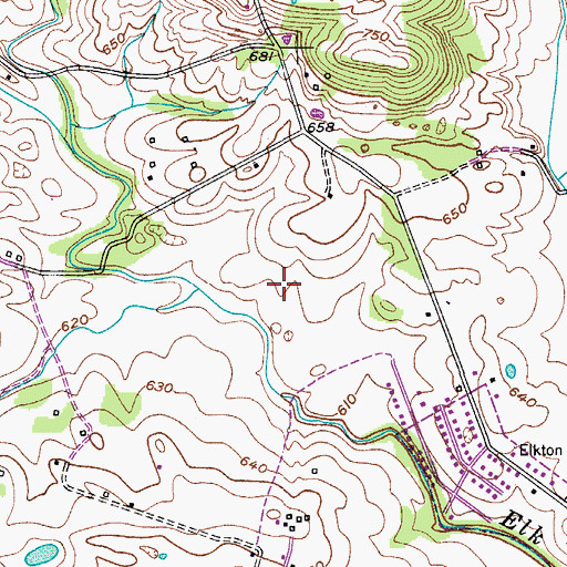 Topographic Map of Elkton Division, KY