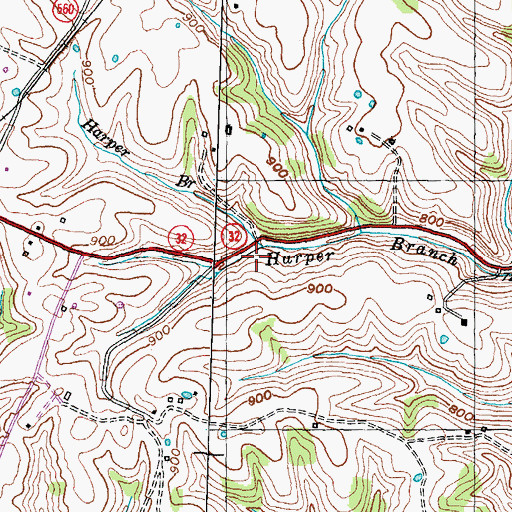 Topographic Map of Ewing Division, KY