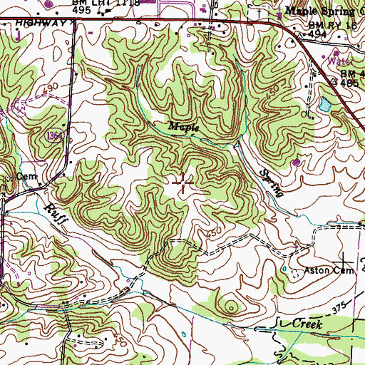 Topographic Map of Fairdealing Division, KY