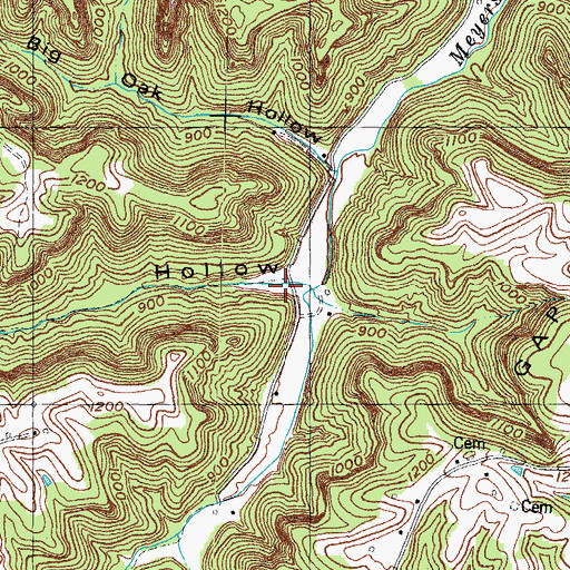 Topographic Map of Frenchburg Division, KY