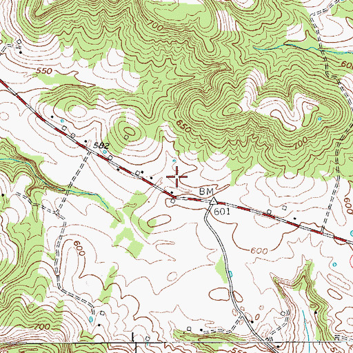 Topographic Map of Greencastle Division, KY