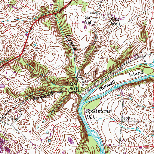 Topographic Map of Greensburg Division, KY