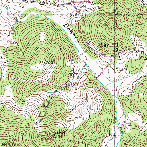 Topographic Map of Gregory Division, KY