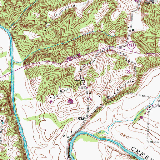 Topographic Map of Gresham Division, KY