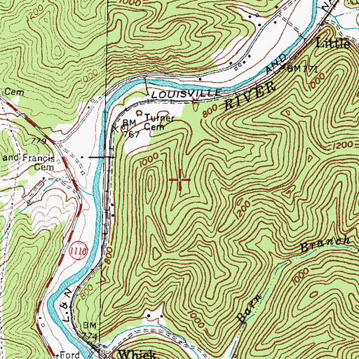 Topographic Map of Haddix Division, KY