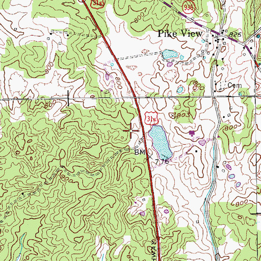 Topographic Map of Hammonville Division, KY