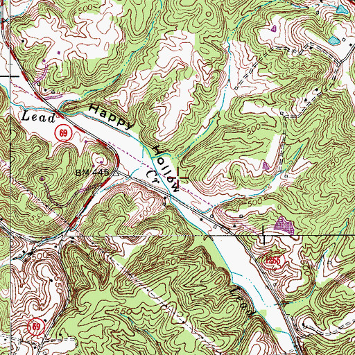 Topographic Map of Hawesville Division, KY