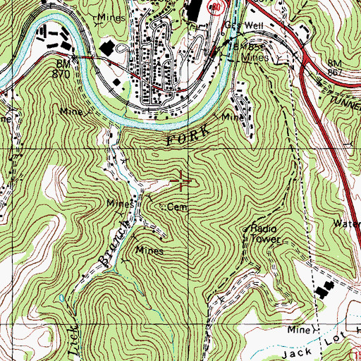 Topographic Map of Hazard Division, KY