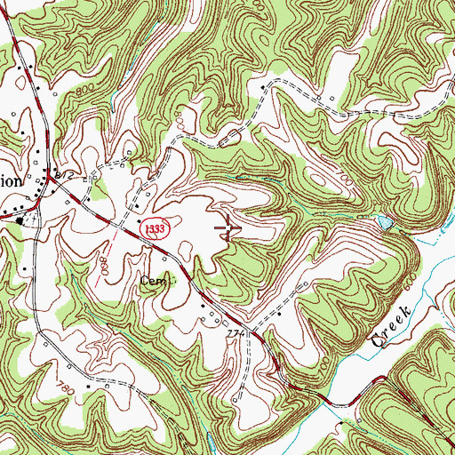 Topographic Map of Holland Division, KY