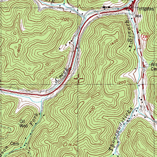 Topographic Map of Hyden Division, KY