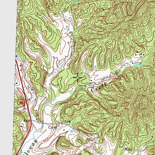Topographic Map of Irvine Division, KY