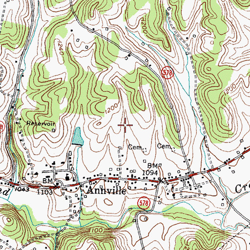 Topographic Map of Annville Division, KY