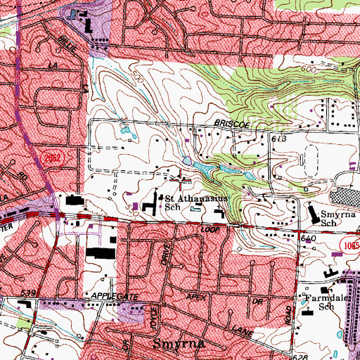 Topographic Map of Jefferson Central Division, KY
