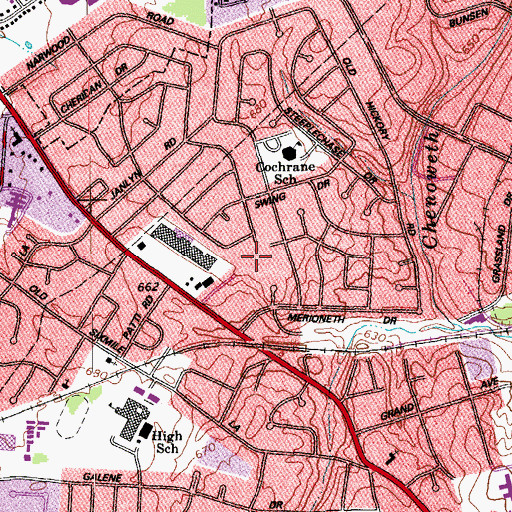 Topographic Map of Jefferson Southeast Division, KY