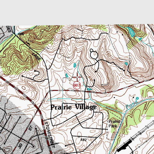 Topographic Map of Jefferson Southwest Division, KY