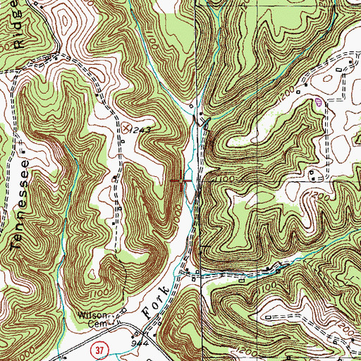 Topographic Map of Junction City Division, KY