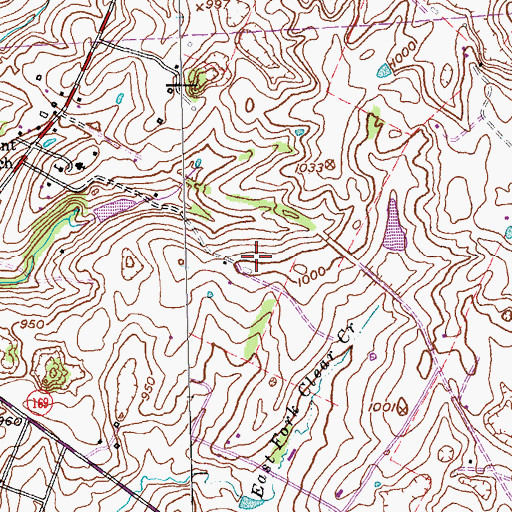 Topographic Map of Keene Division, KY