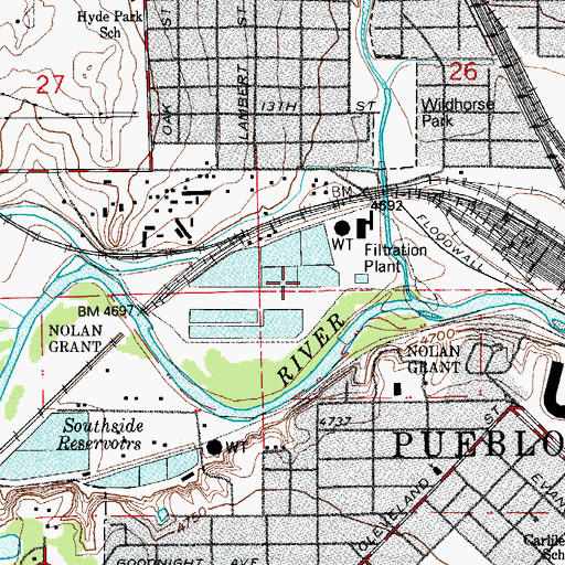 Topographic Map of Northside Reservoir, CO