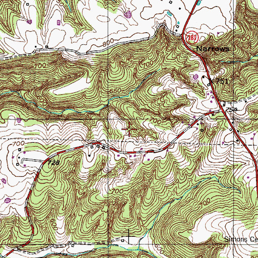 Topographic Map of Kirkmansville Division, KY