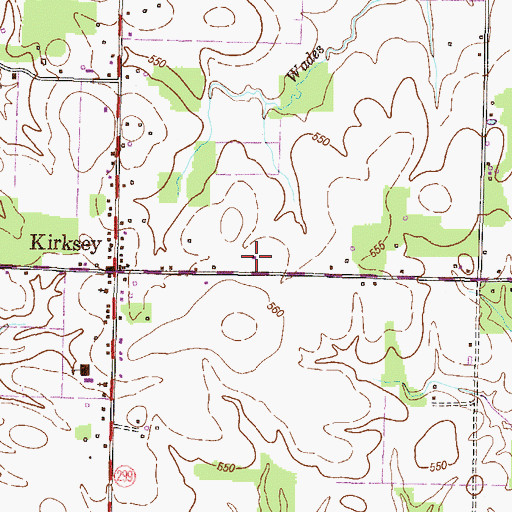 Topographic Map of Kirksey Division, KY
