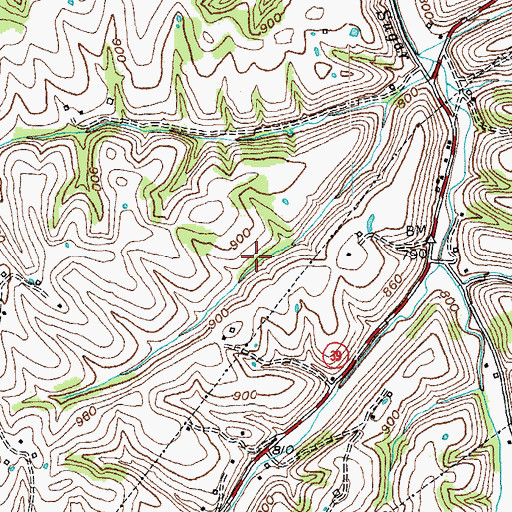 Topographic Map of Lancaster Division, KY