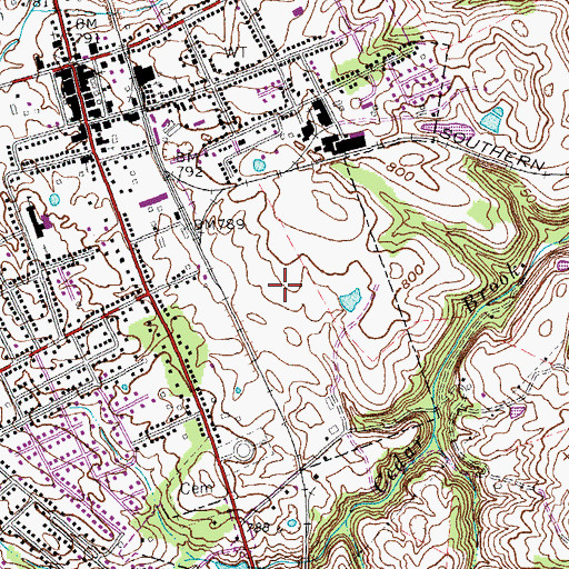 Topographic Map of Lawrenceburg Division, KY