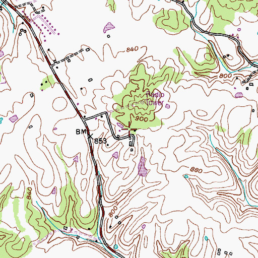 Topographic Map of Lebanon Division, KY