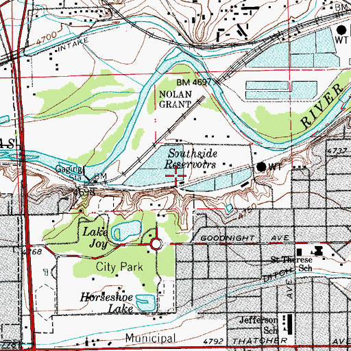 Topographic Map of Southside Reservoirs, CO
