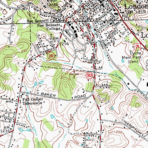 Topographic Map of London Division, KY