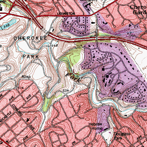 Topographic Map of Louisville East Division, KY