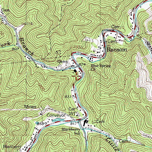 Topographic Map of McCarr Division, KY