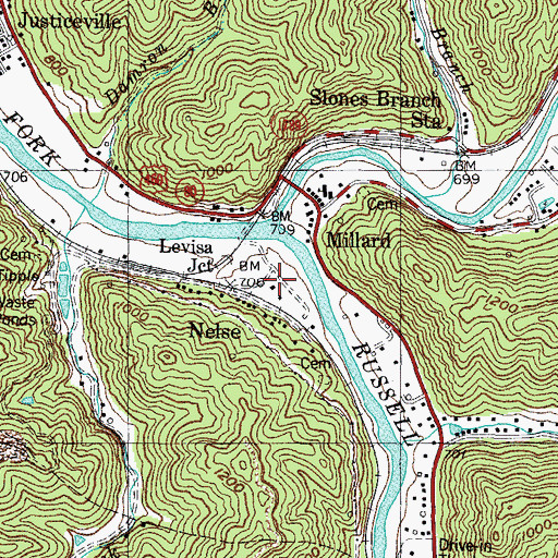Topographic Map of Millard Division, KY