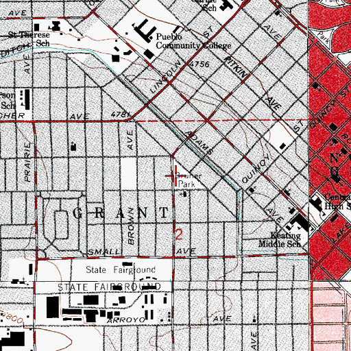 Topographic Map of Bruner Park, CO