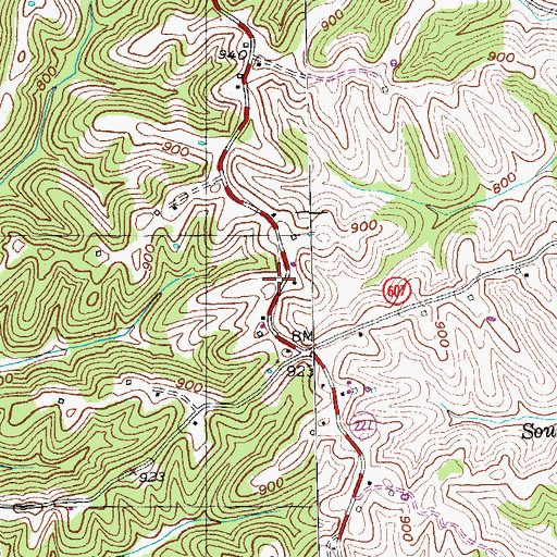 Topographic Map of Monterey-New Columbus Division, KY
